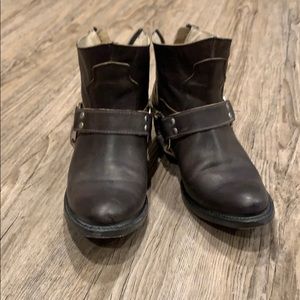 Freebird distressed black leather ankle booties